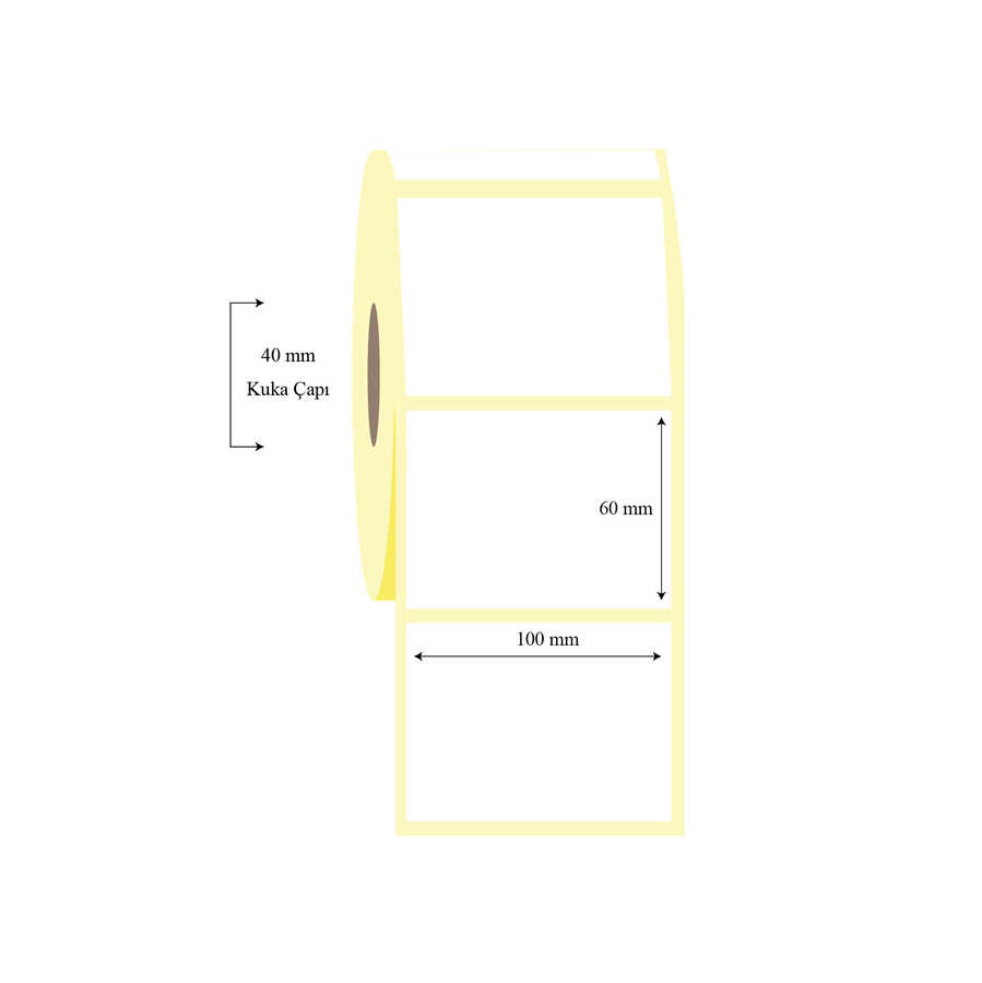 100mm x 60mm Tekli Wellum Etiket