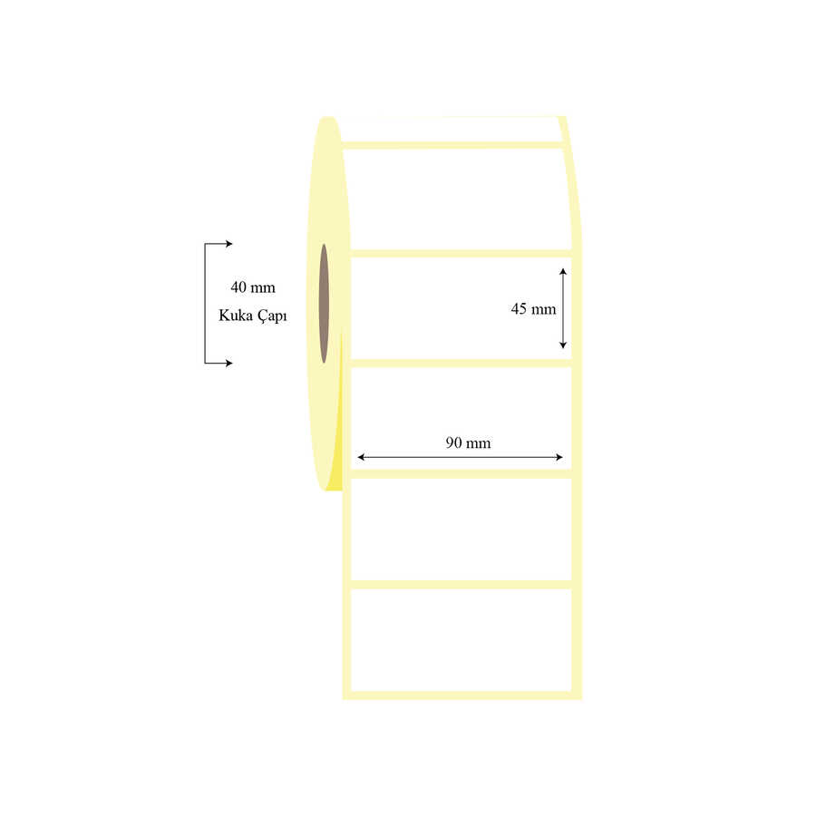 90mm x 45mm Tekli Wellum Etiket