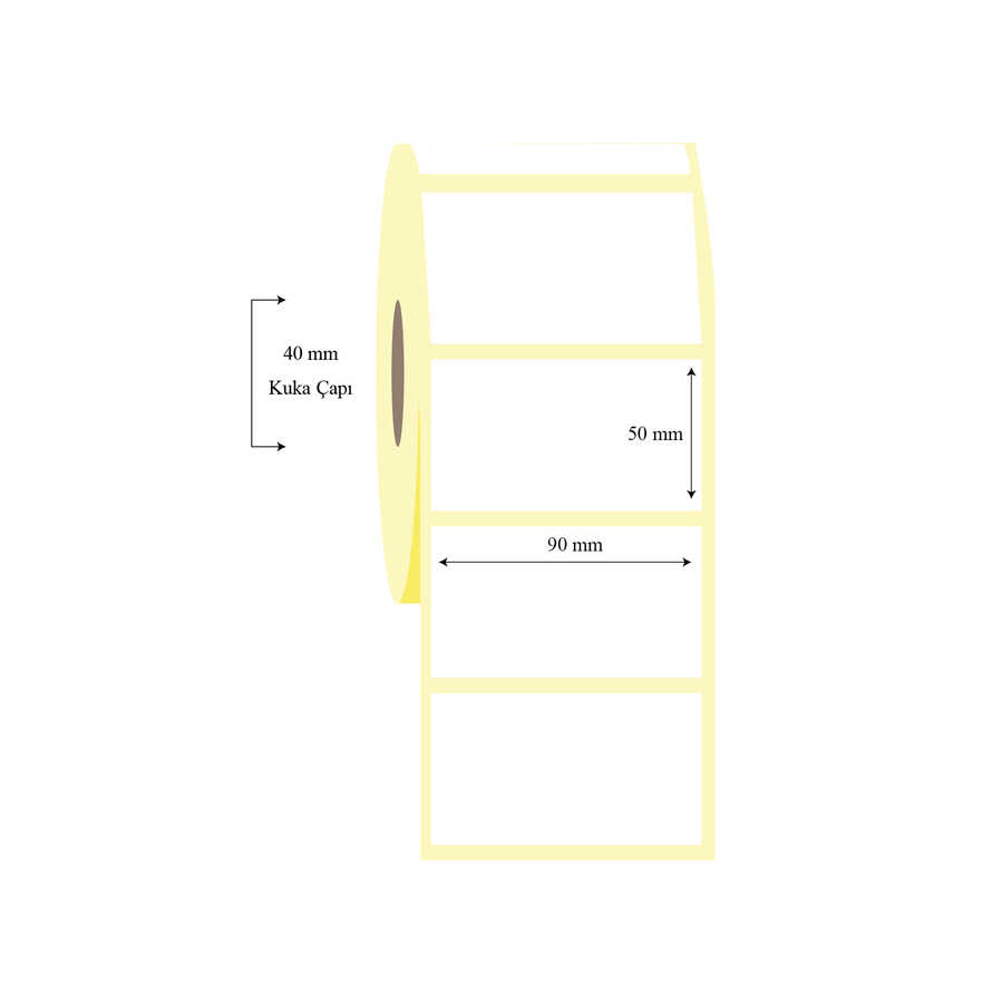 90mm x 50mm Tekli Wellum Etiket