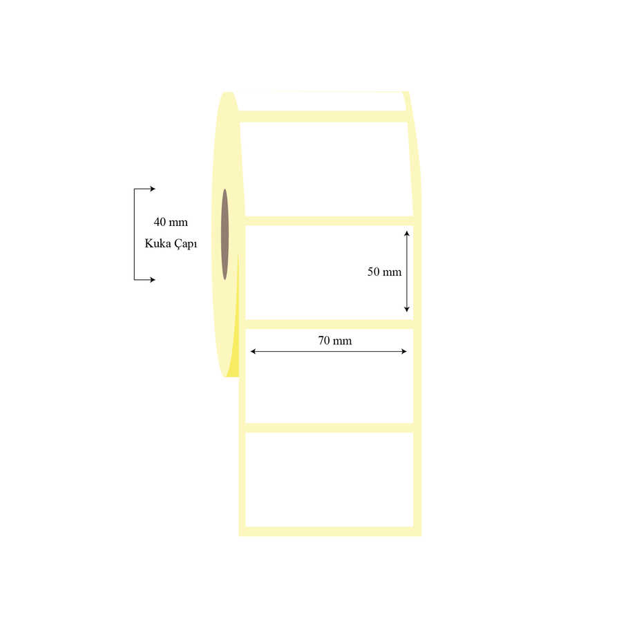 70mm x 50mm Tekli Wellum Etiket