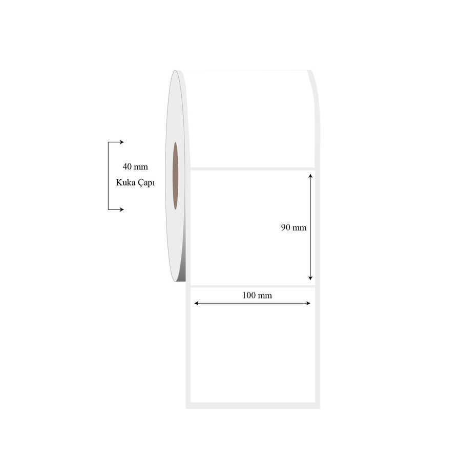 100mm x 90mm Tekli PP Şeffaf Etiket