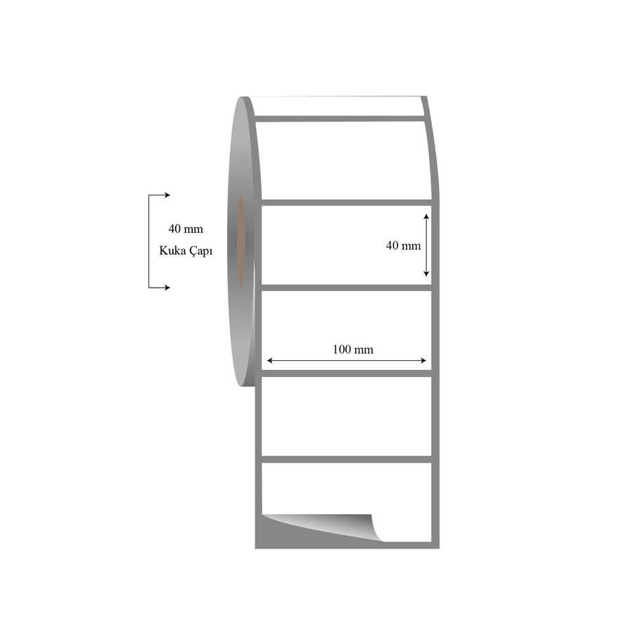 100mm x 40mm Tekli Fasson Fastyre Etiket