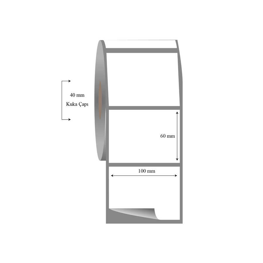 100mm x 60mm Tekli Fasson Fastyre Etiket