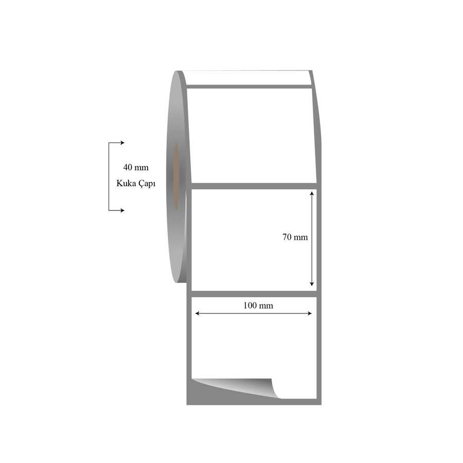 100mm x 70mm Tekli Fasson Fastyre Etiket