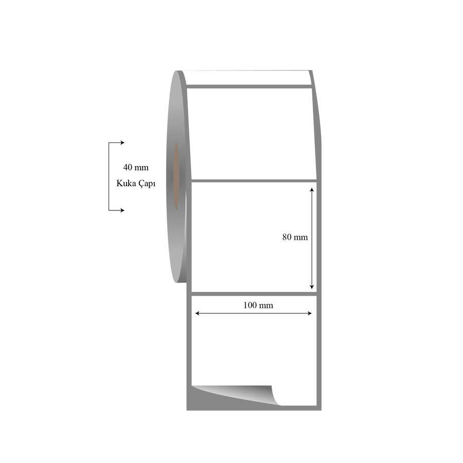 100mm x 80mm Tekli Fasson Fastyre Etiket