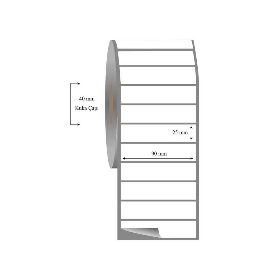 90mm x 25mm Tekli Fasson Fastyre Etiket