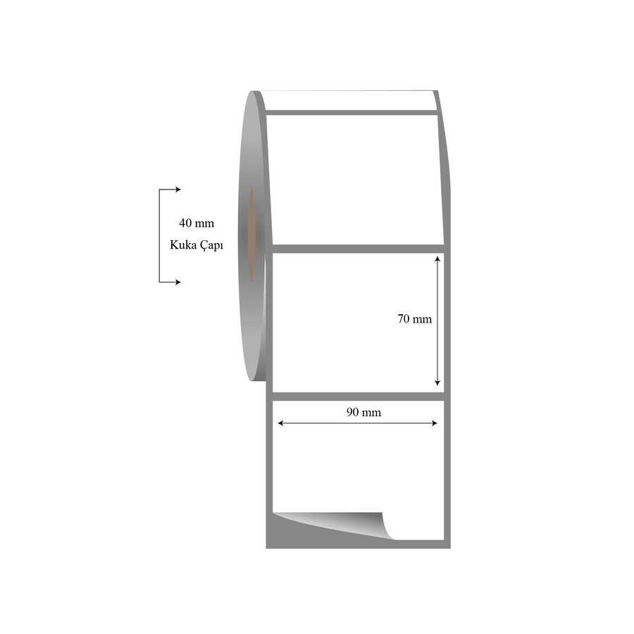 90mm x 70mm Tekli Fasson Fastyre Etiket