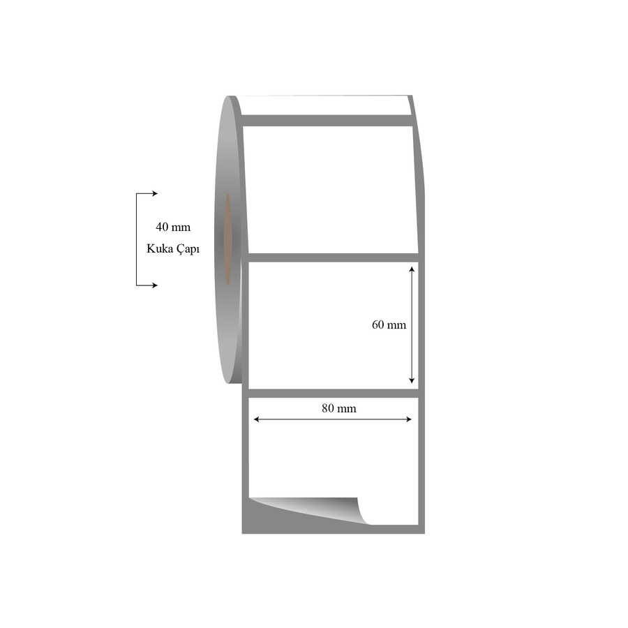 80mm x 60mm Tekli Fasson Fastyre Etiket