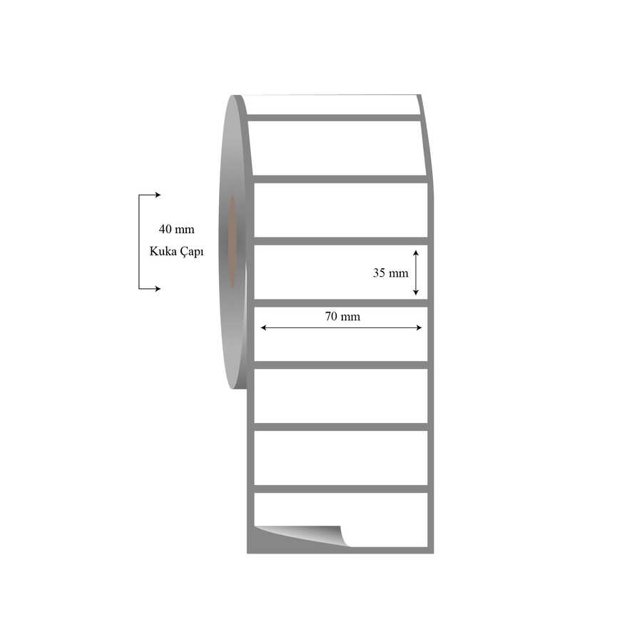 70mm x 35mm Tekli Fasson Fastyre Etiket