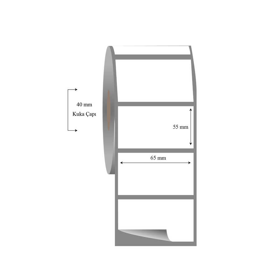 65mm x 55mm Tekli Fasson Fastyre Etiket