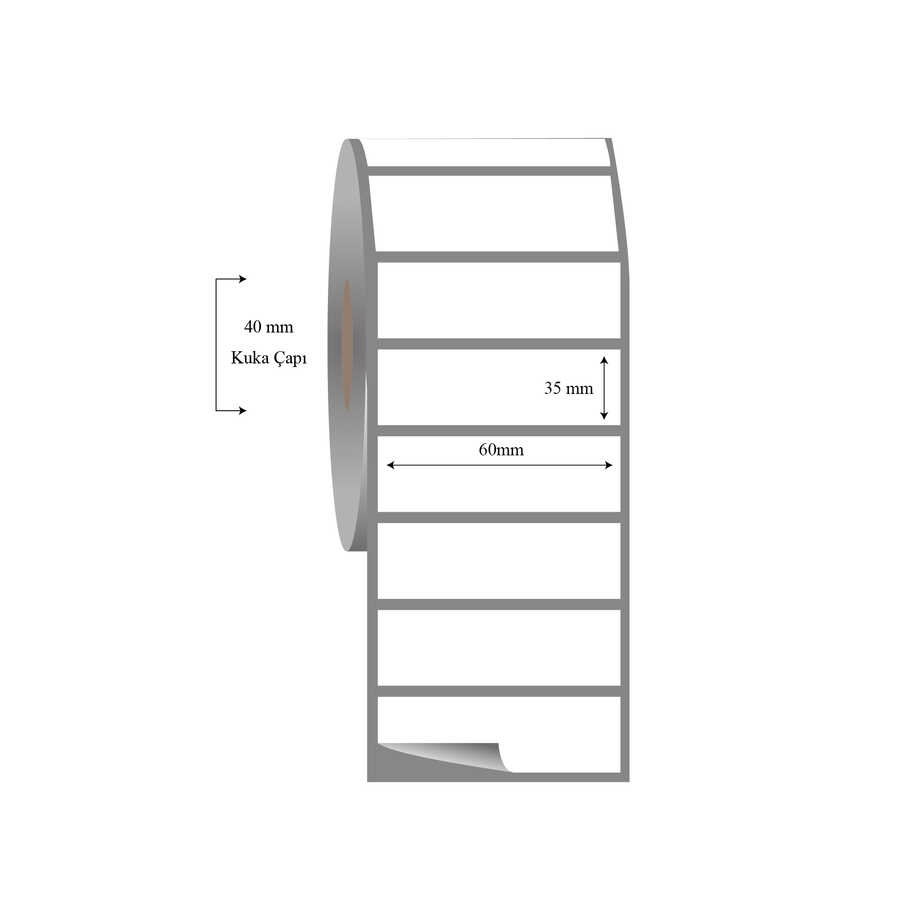 60mm x 35mm Tekli Fasson Fastyre Etiket