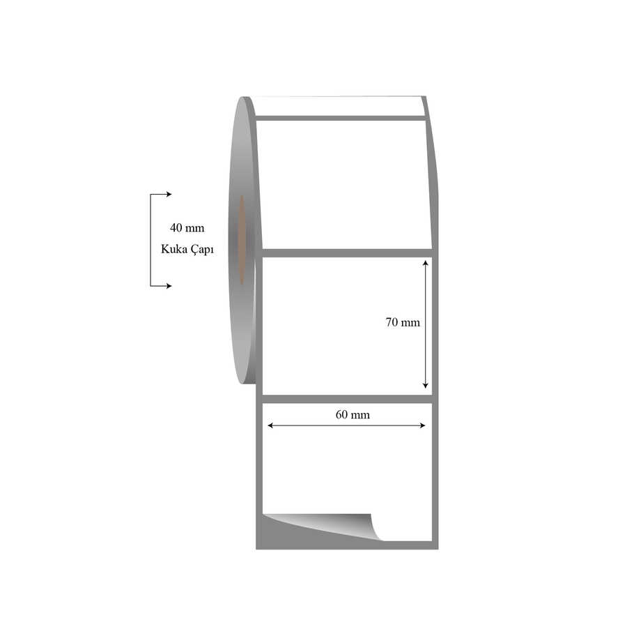 60mm x 70mm Tekli Fasson Fastyre Etiket