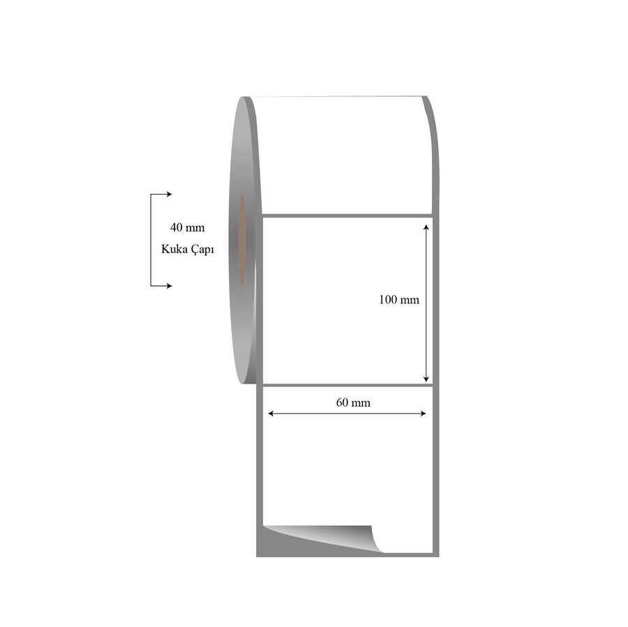 60mm x 100mm Tekli Fasson Fastyre Etiket