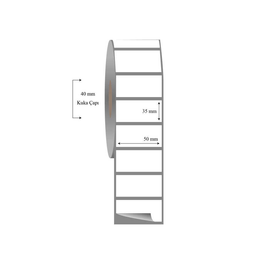 50mm x 35mm Tekli Fasson Fastyre Etiket