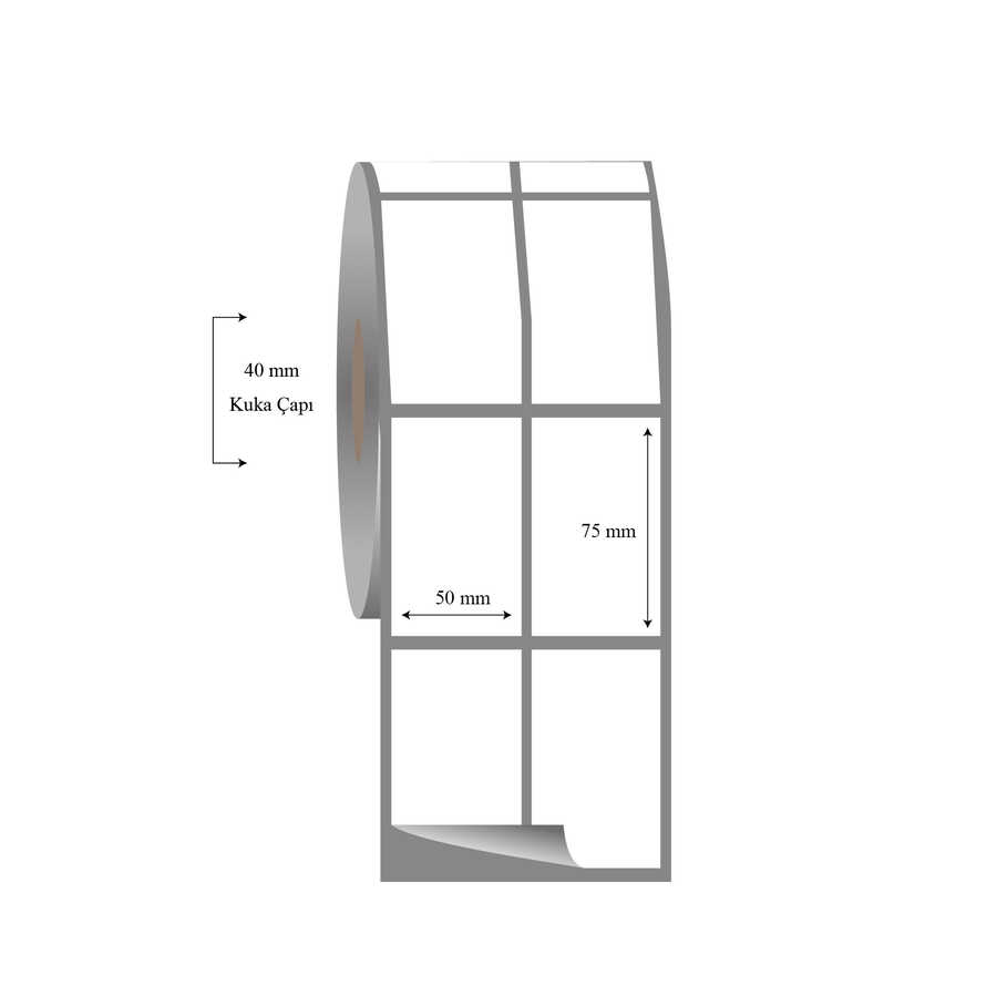 50mm x 75mm 2li Ayrık Fasson Fastyre Etiket