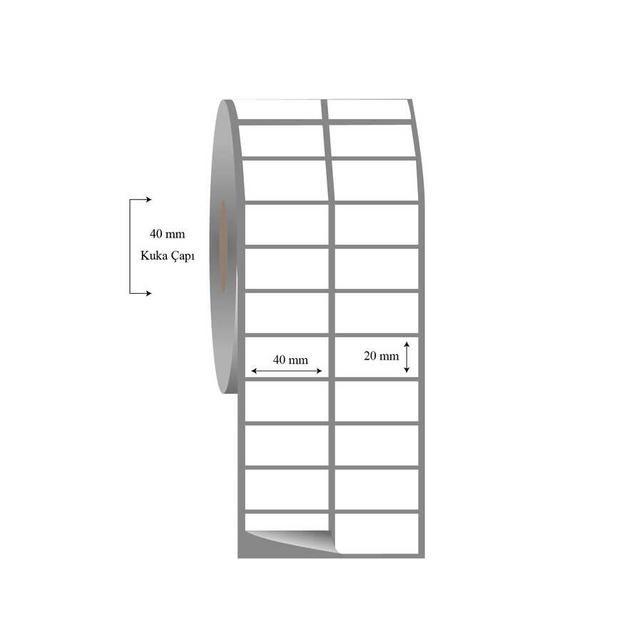 40mm x 20mm 2li Ayrık Fasson Fastyre Etiket