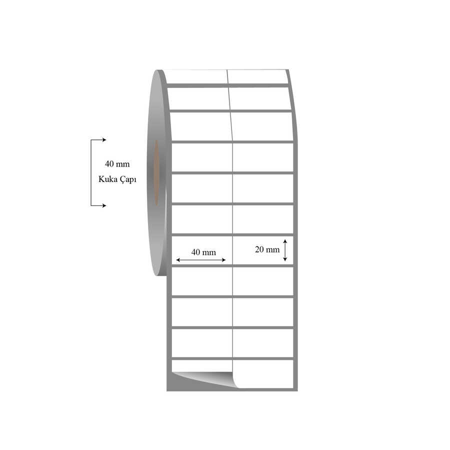 40mm x 20mm 2li Bitişik Fasson Fastyre Etiket