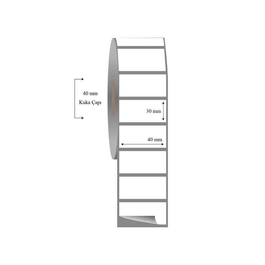 40mm x 30mm Tekli Fasson Fastyre Etiket