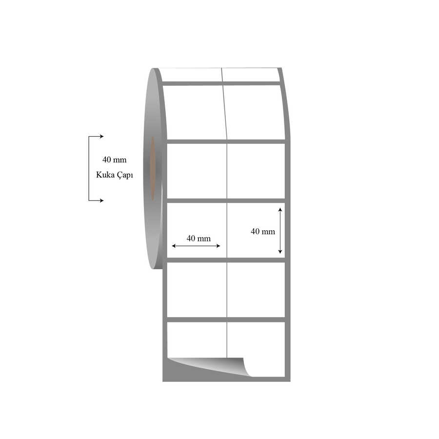 40mm x 40mm 2li Bitişik Fasson Fastyre Etiket