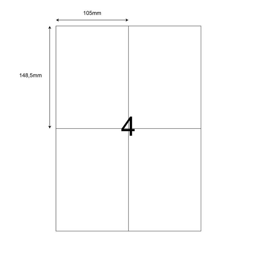 105mm x 148,5mm Lazer Etiket