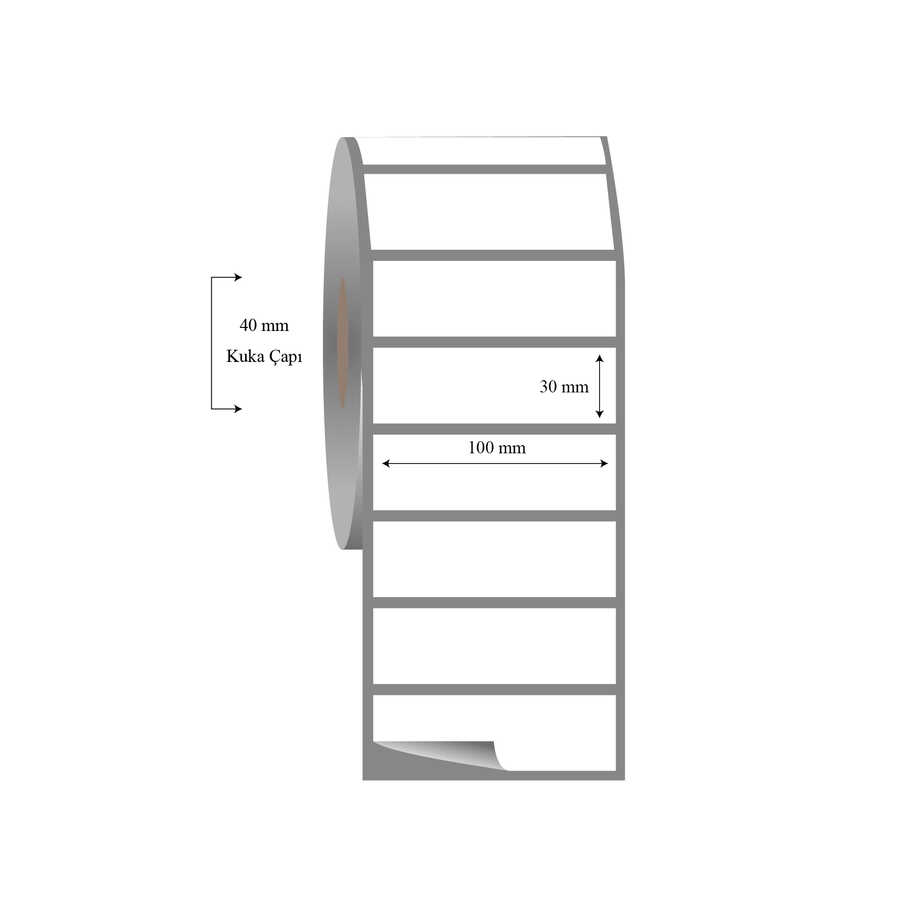 100mm x 30mm Tekli Fasson Fastyre Etiket 100mm x 30mm Tekli Fasson Fastyre Etiket - Görsel 1