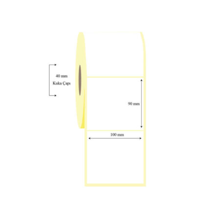100mm x 90mm Tekli Kuşe Etiket