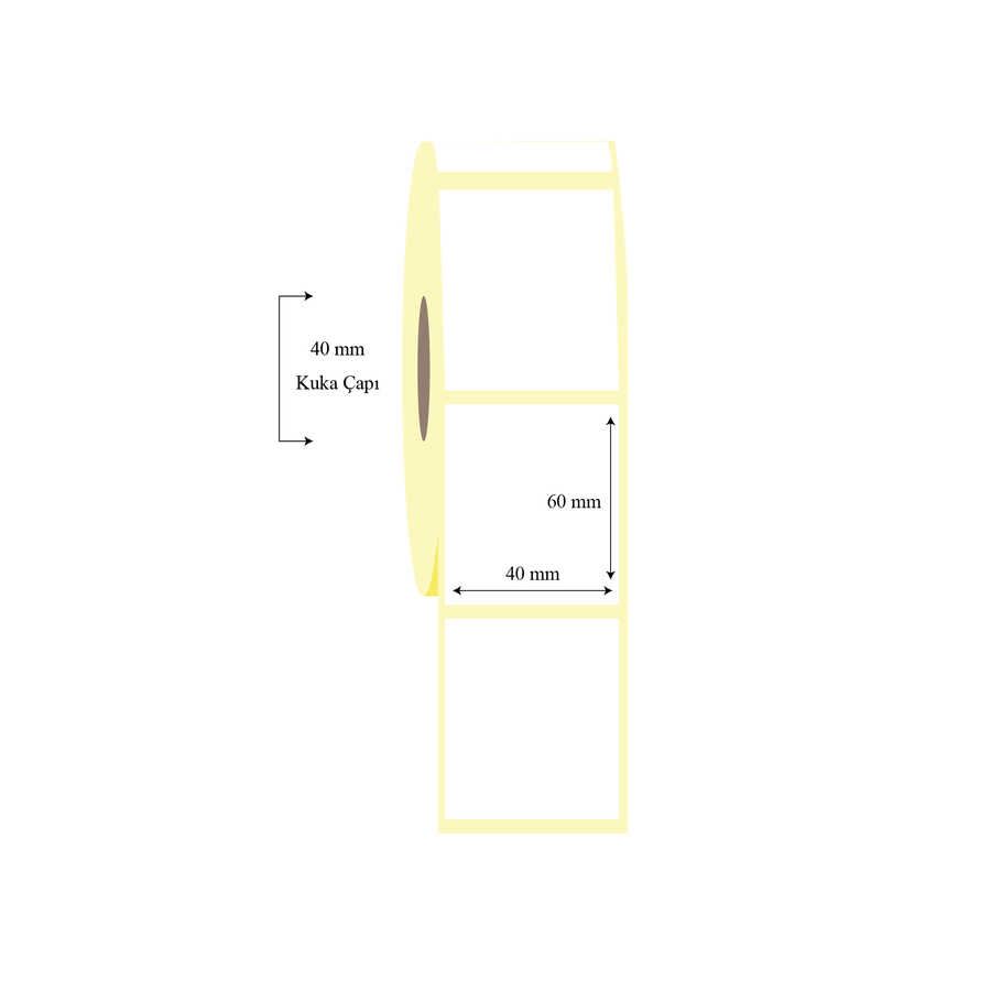 40mm x 60mm Tekli PP Opak Etiket 40mm x 60mm Tekli PP Opak Etiket - Görsel 1