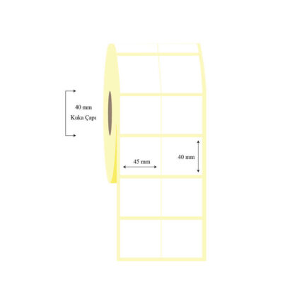 45mm x 40mm 2 li Bitişik PP Opak Etiket