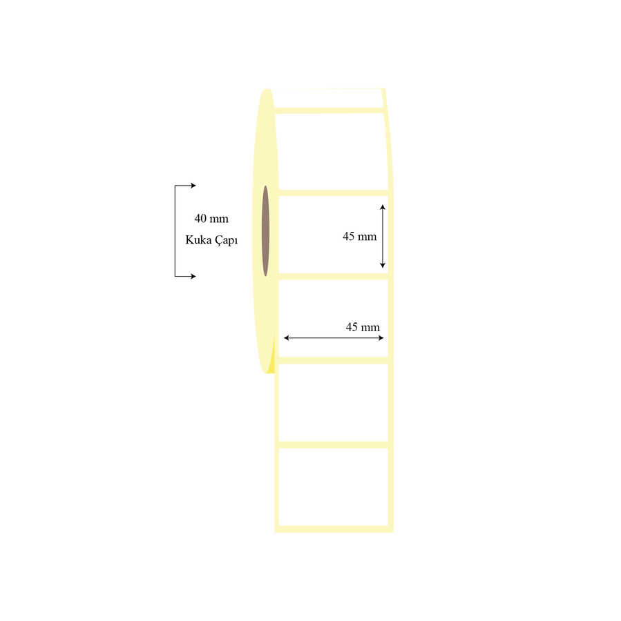 45mm x 45mm Tekli PP Opak Etiket 45mm x 45mm Tekli PP Opak Etiket - Görsel 1