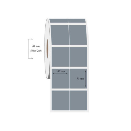 45mm x 50mm 2 li Bitişik Silvermat Etiket