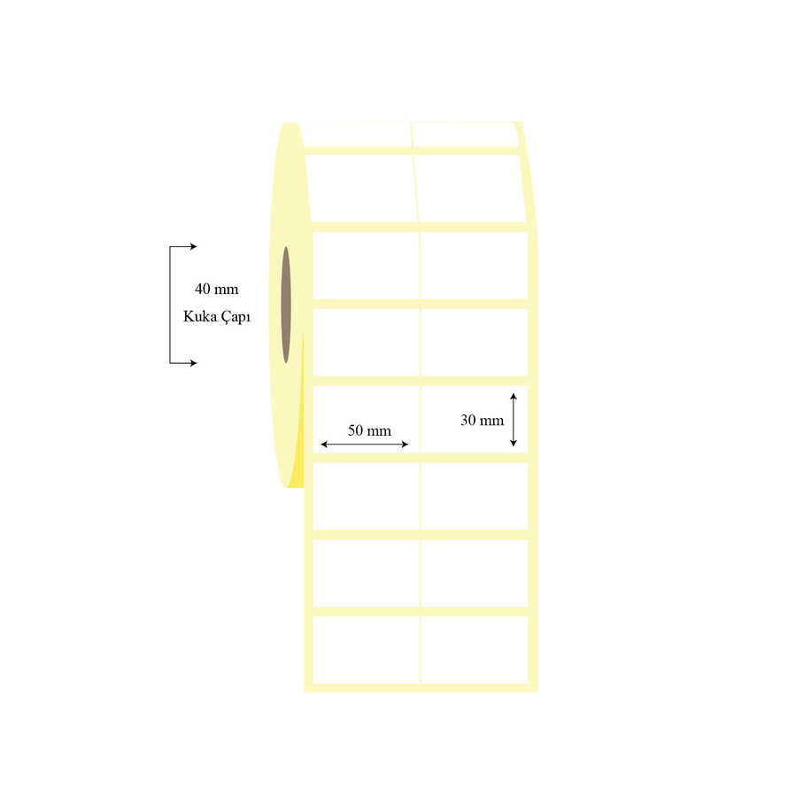 50mm x 30mm 2 li Bitişik PP Opak Etiket 50mm x 30mm 2 li Bitişik PP Opak Etiket - Görsel 1