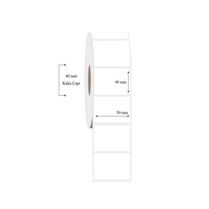 50mm x 40mm Tekli PP Şeffaf Etiket