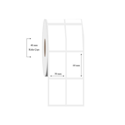 50mm x 60mm 2 li Ayrık PP Şeffaf Etiket