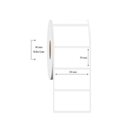 60mm x 50mm Tekli PP Şeffaf Etiket