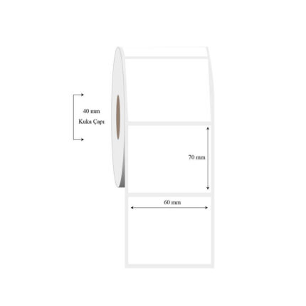 60mm x 70mm Tekli PP Şeffaf Etiket