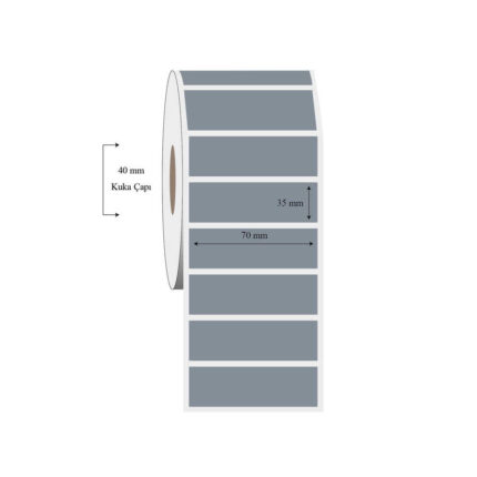 70mm x 35mm Tekli Silvermat Etiket