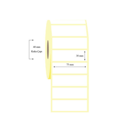 75mm x 30mm Tekli Vellum Etiket