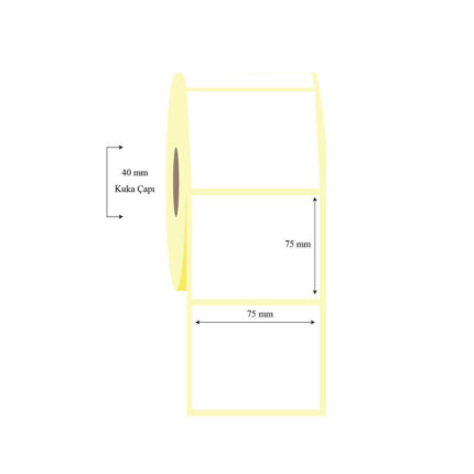 75mm x 75mm Tekli Termal Etiket