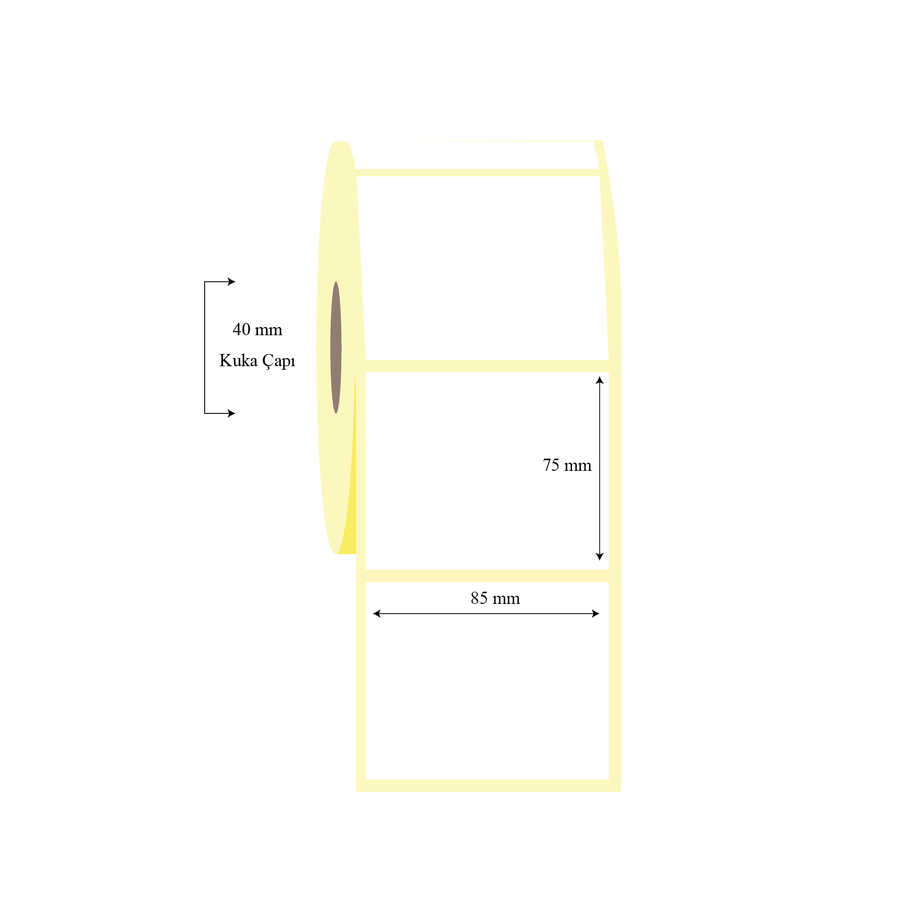 85mm x 75mm Tekli Wellum Etiket 85mm x 75mm Tekli Vellum Etiket - Görsel 1