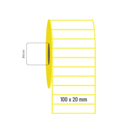 100x20 mm Tekli Kuşe Etiket