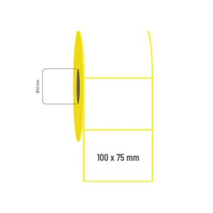 100x75 mm Tekli Kuşe Etiket