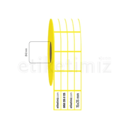15x35 mm 4'lü Aralıklı Termal Etiket