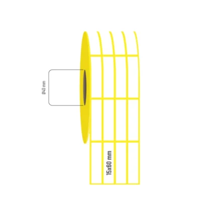 15x60 mm 4'lü Aralıklı Termal Etiket