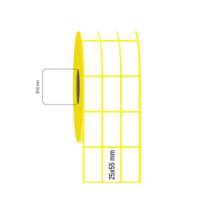 25x55 mm 3'lü Aralıklı Termal Etiket