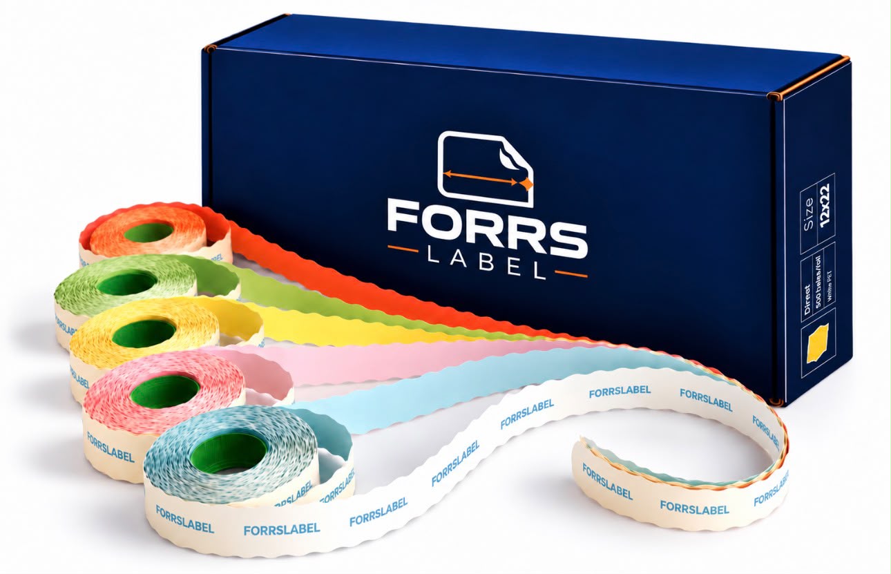 sarı Forrs Label No: 2 Meto Etiket 12x22 mm – (Sarı) – 42 Rulo x 1.500 Sarım - Görsel 1